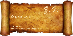 Zupka Ida névjegykártya